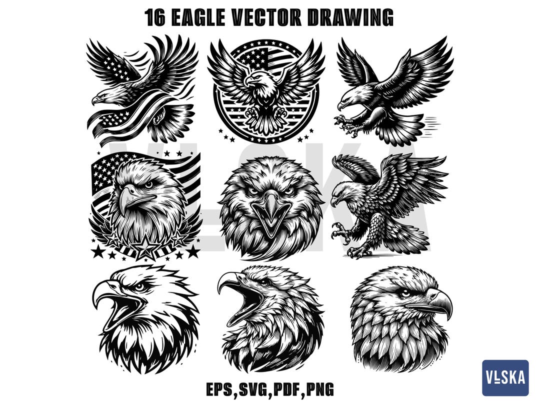 American Eagle SVG Bundle | Eagle Head Vector | Patriotic Eagle Vector ...