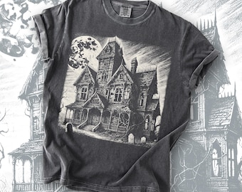 Camiseta vintage de Halloween con colores cómodos, ideal para regalar en Halloween, de terror, de Halloween Y2K.
