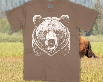 Vintage Grizzly Bear Comfort Colors Shirt, Nature Adventure Wildlife Tee, Rustic Bear Lover Gift, Y2K Outdoors T-Shirt, Vintage tee