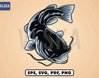 Ilustración vectorial de bagre, archivo vectorial, descarga instantánea, diseño de pegatinas, imágenes prediseñadas, diseño de camisetas