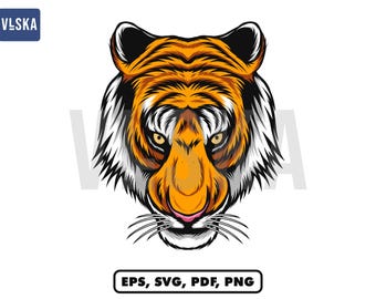 Tiger Head Vector Mascot | Tiger mascot svg | Tiger vector drawing | Tiger tshirt design | Tiger head SVG | Tiger Logo Vector
