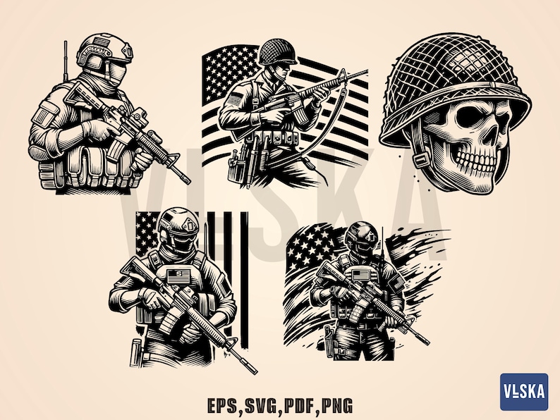US Soldier SVG Bundle | Military Png | Military Army Clipart, American ...