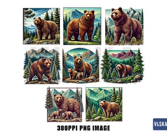 10 Wildlife Bear PNG Image | Bear in mountain forest image | Grizzly Bear PNG | Bear PNG | Wildlife art