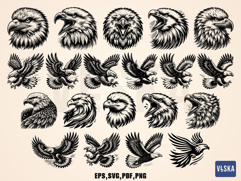 100 Eagle Svg Bundle | Bald Eagle Vector | Eagle Silhouette | Patriotic ...
