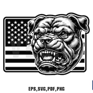 American Pitbull SVG Clipart | Bulldog head vector | American Dog svg | American Bully svg | American Bully vector | USA stickercut
