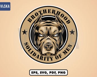 Brotherhood tshirt design with Pitbull Svg, Funny Brother Shirt Png, Brotherhood Retro Sublimation Front Back Svg