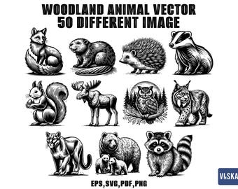 Woodland Animals SVG Clipart | Forest Animal Vector Clipart for Laser Cut,  Printable Designs | Instant Download