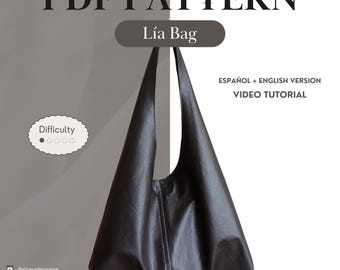 PDF Sewing Pattern | Lía Hobo Shoulder Bag | Easy for Beginners | Step-by-Step Video Tutorial | Instant Download