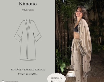 PDF Sewing Pattern | Kimono | One Size | Detailed Video Tutorial