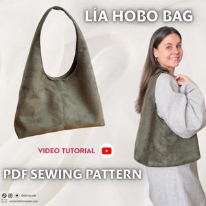 Cartamodello PDF | Borsa a tracolla Hobo | Borsa Lia | Facile per principianti | Video tutorial passo passo