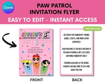 Superhero Girls Birthday Invitation: Editable Cartoon Party Invite (Digital Template)