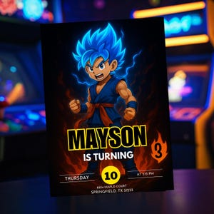 Dragon Ball Birthday Invitation Digital Download Anime Party Invite for Boys Editable Template