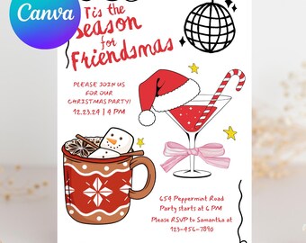 Friendsmas Invitation: Editable Holiday Party Template (Digital Download)