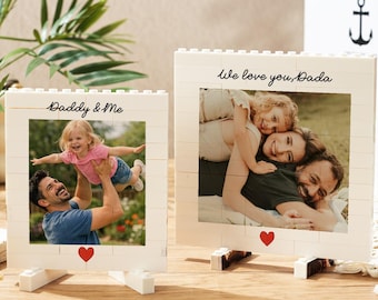 Personalisierter Fotorahmen - Daddy & Me Bauklotz-Andenken für den Vatertag