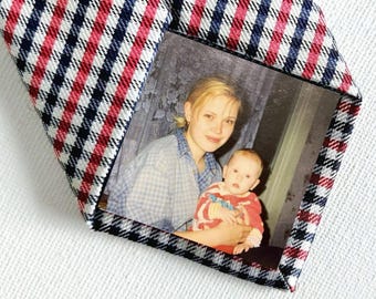 Custom Photo Tie Patch, Personalized Wedding Gift for Groom