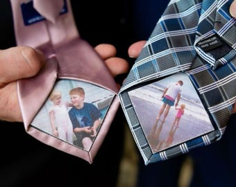 Custom Photo Tie Patch, Personalized Wedding Gift for Groom
