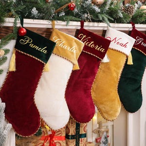 Personalized Velvet Christmas Stockings:Holiday Decorations,2025 Christmas Gifts