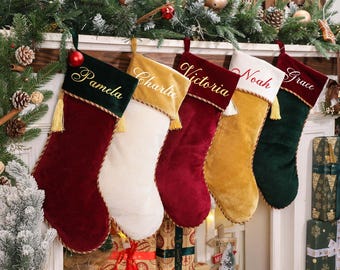 Meias de Natal de veludo personalizadas: decorações de Natal, presentes de Natal de 2025