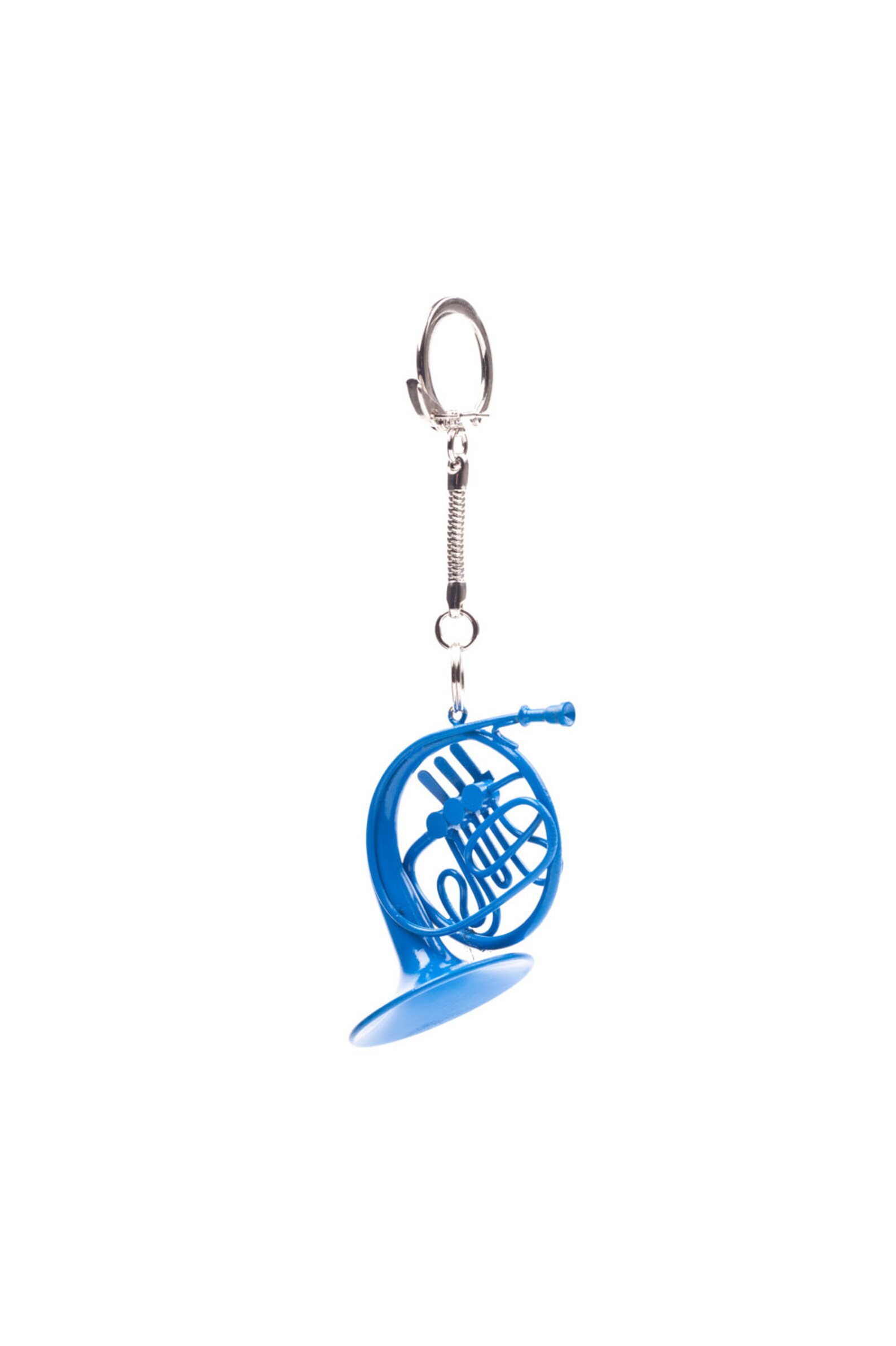 Blue French Horn Keychain Etsy