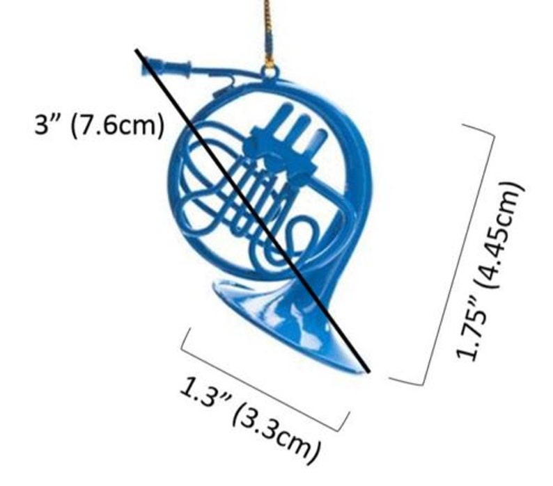 Blue French Horn Ornament Etsy