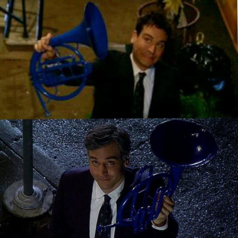 Blue French Horn Ornament Etsy