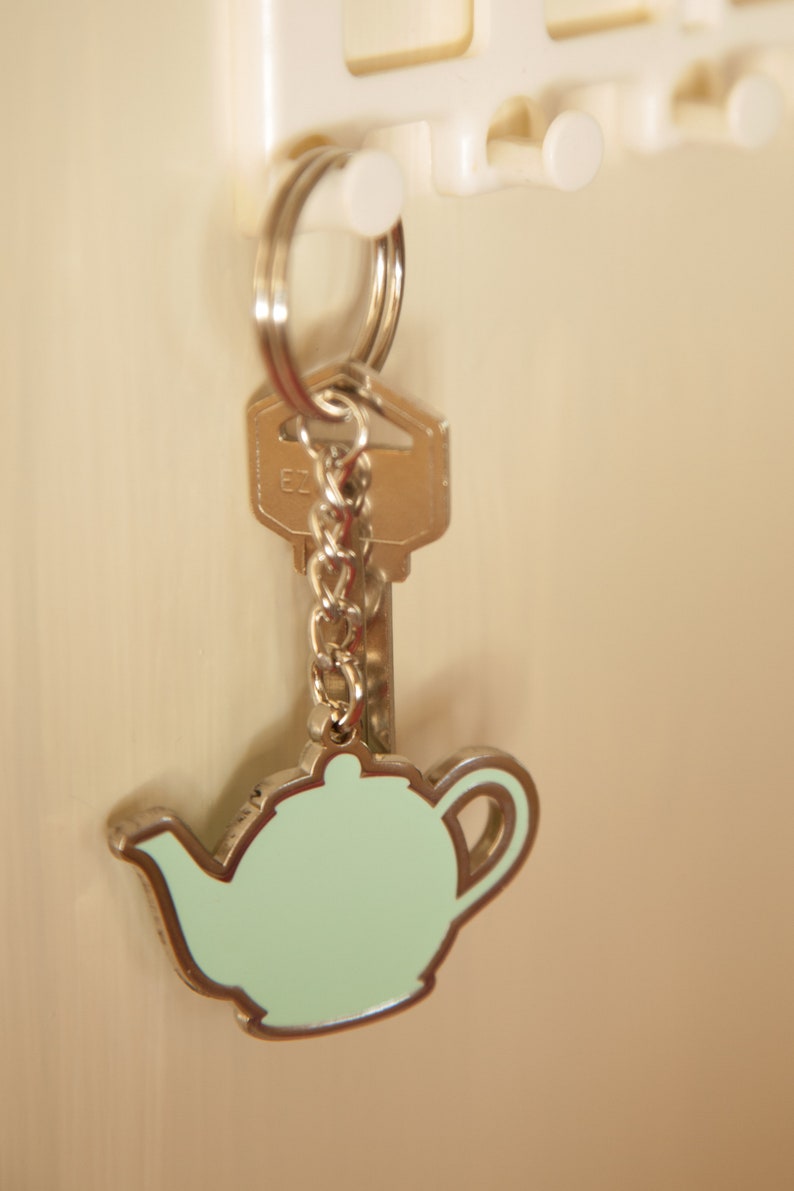Teapot Keychain in Custom Gift Box Inspired by Jim and Pam of Etsy