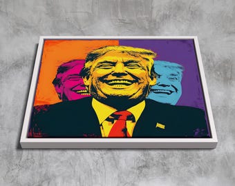 Donald Trump Pop Art Graffiti – Banksy-Style Political Street Art | Modern Wall Art Canvas | Framed & Ready to Hang