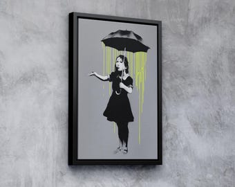 Banksy Umbrella Girl Print – New Orleans Graffiti Art, Colorful