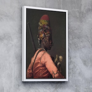 Bashi-Bazouk (1857) de Jean-Léon Gérôme / Arte en lienzo enmarcado de primera calidad, listo para colgar / Opciones de enmarcado personalizadas / Impresión artística de soldados otomanos