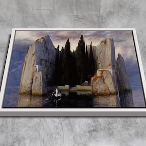 Island of the Dead (1880) by Arnold Böcklin | Framed Canvas Wall Art | Symbolist Art Reproduction | Custom Framing Options , Ready to Hang