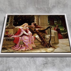 Tristan and Isolde (1902) by Edmund Blair Leighton | Premium Framed Canvas Art | Custom Framing Options | Medieval Romance Print