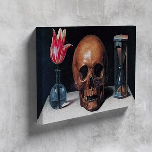 Still Life with a Skull (1671) by Philippe de Champaigne - Vanitas Art Reproduction | Premium Framing Options | Framed Canvas Wall Art