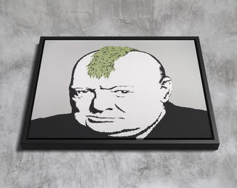 Turf War by Banksy – Political Graffiti Canvas, Bold Protest Street Art Print, Urban Pop Wall Decor, Framed Banksy Artwork , Banksy Graffiti