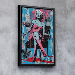 Marilyn Monroe Banksy Graffiti - Pop Art Canvas Print | Modern Wall Art Decor | Ready to Hang – Marilyn Poster, Fashion & Woman Room Art