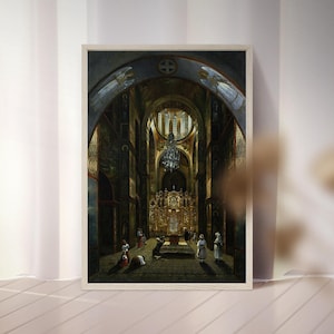 Saint Sophia Cathedral in Kyiv (1818) by Mikhail Makarovich Sazhin | Framed Canvas Wall Decor & Premium Reproduction