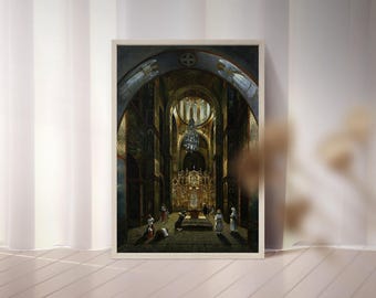 Saint Sophia Cathedral in Kyiv (1818) by Mikhail Makarovich Sazhin | Framed Canvas Wall Decor & Premium Reproduction