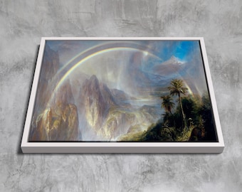 Rainy Season in the Tropics by Frederic Edwin Church, Lush Landscape Canvas Print, Romantic Nature Wall Art, Framed Tropical Decor