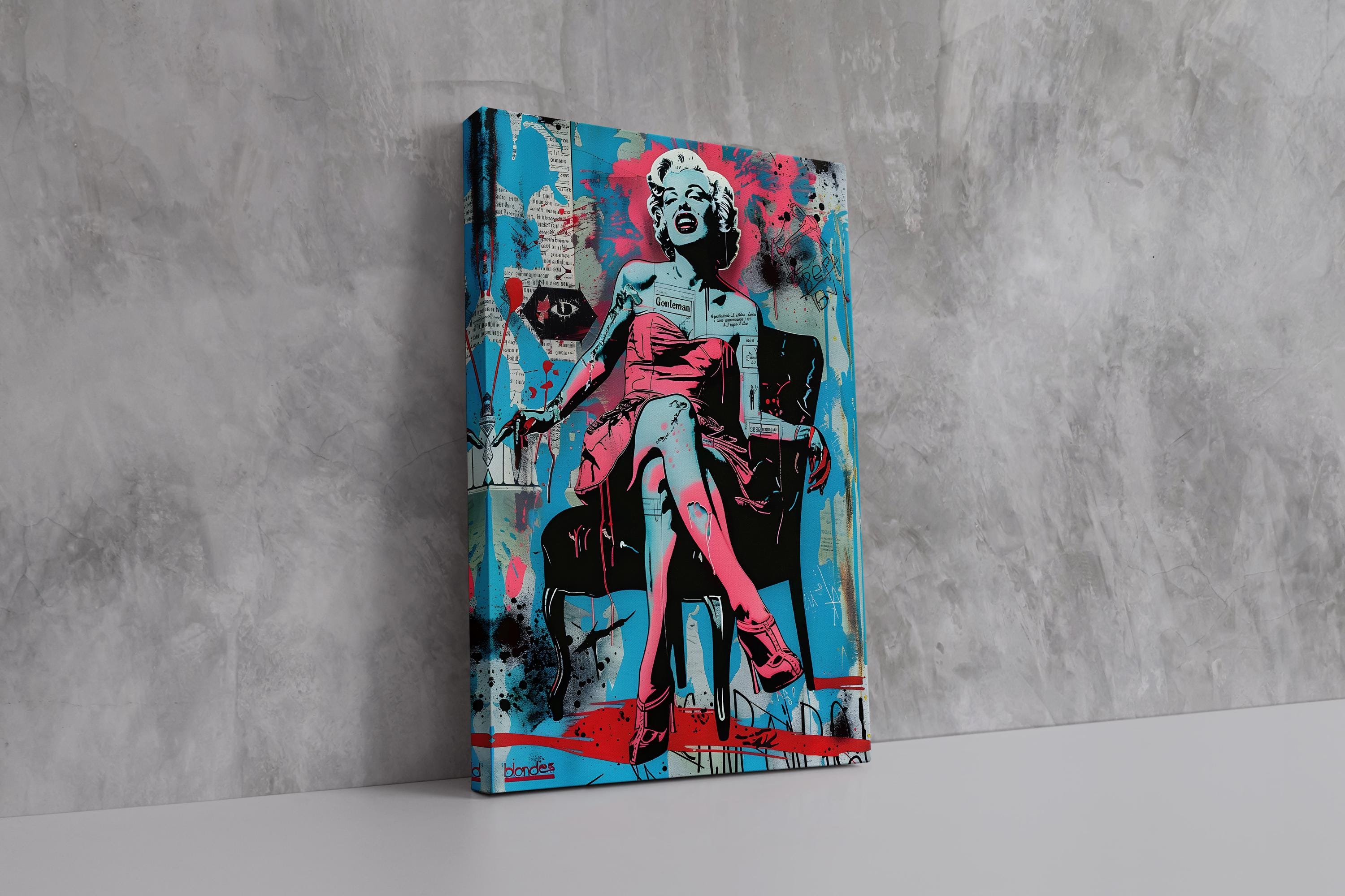 Marilyn Monroe Banksy Graffiti - Pop Art Canvas Print | Modern Wall Art ...