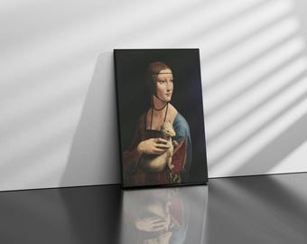 Lady with an Ermine (1489–1491) by Leonardo da Vinci | Framed Canvas Wall Decor & Premium Reproduction