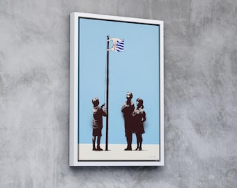 Very Little Helps by Banksy – Satirical Graffiti Canvas, Bold Pop Art Print, Urban Protest Wall Art, Political Street Decor, Banksy Graffiti