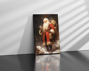 Jolly Santa Claus - Premium Digital Print with Authentic Wood Frame Options