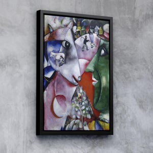 I and the Village (1911) by Marc Chagall – Surreal Abstract Canvas Print, Colorful Dreamlike Wall Art, Vintage Expressionist Decor