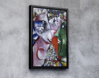 I and the Village (1911) by Marc Chagall – Surreal Abstract Canvas Print, Colorful Dreamlike Wall Art, Vintage Expressionist Decor