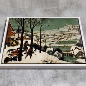 Hunters in the Snow (1565) by Pieter Brueghel the Elder | Iconic Flemish Landscape Masterpiece | Canvas Wall Decor & Premium Reproduction