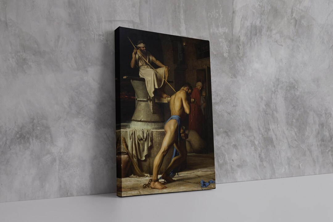 Samson Hos Filistrene (1863) Carl Bloch | Framed Canvas Wall Art ...