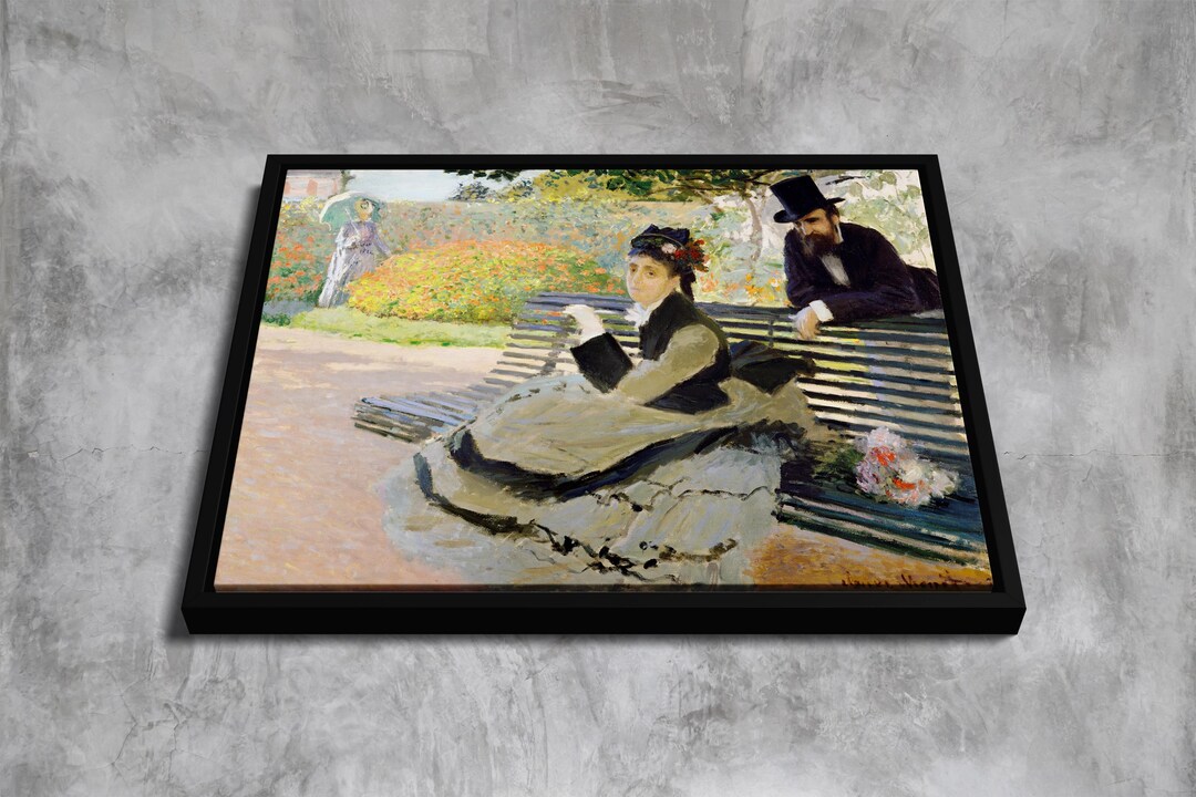 Camille Monet on a Garden Bench (1873) by Claude Monet | Canvas Wall ...