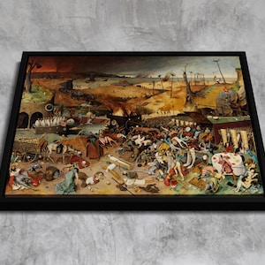The Triumph of Death (1562) by Pieter Brueghel the Elder |Canvas Wall Art | Iconic Flemish Masterpiece| Custom Framing Options,Ready to hang