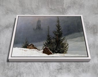 Winter Landscape (1811) by Caspar David Friedrich | Framed Canvas Art | A Poetic Scene of Winter's Quiet Beauty | Premium Reproduction