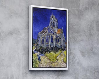 ゴッホ - オーヴェルの教会：3Dテクスチャード油絵プリント - Etsy 日本