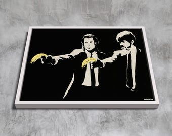 Banksy Pulp Fiction Print: Graffiti Street Art on Canvas - Etsy